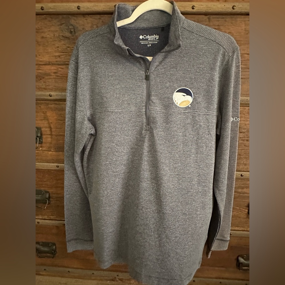 Georgia Southern Outdoor Custom Sportswear Blue/Gray quarter zip pullover.